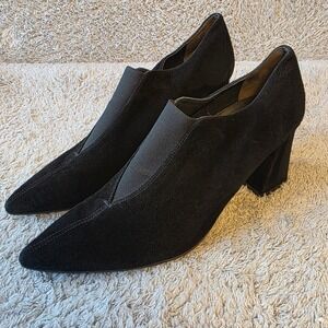 Paul Green Stacia Suede Pointed Toe Heel Black Shooties Booties US 10 UK 7.5 NEW
